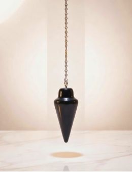 Pendule divinatoire en obsidienne noire conique : protection et bouclier en radiesthésie