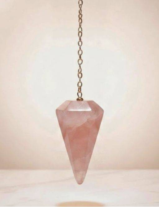 Pendule divinatoire Quartz Rose à facettes | Amour & radiesthésie