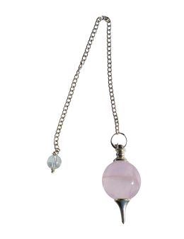 Pendule divinatoire goutte en Quartz Rose