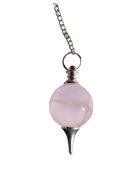Pendule divinatoire goutte en Quartz Rose