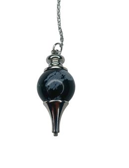 Pendule Obsidienne neige : Intuition & ancrage en radiesthésie