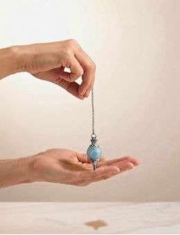 Pendule goutte aigue-marine : paix & radiesthésie