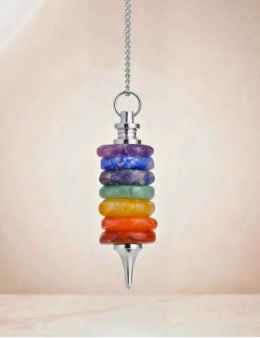 Pendule divinatoire métal 7 chakras donuts&nbsp;