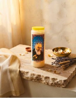 Neuvaine vitrail : Padre Pio avec prière au dos