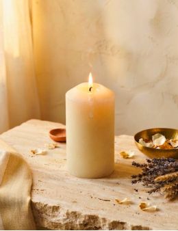Grande bougie cylindrique ivoire