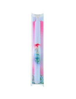 Bougie étui baptême Rose 