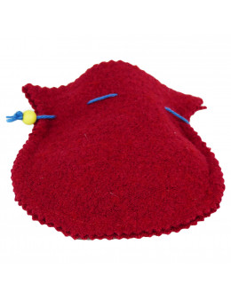Chapelet corde rosaire avec pochette feutrine rouge