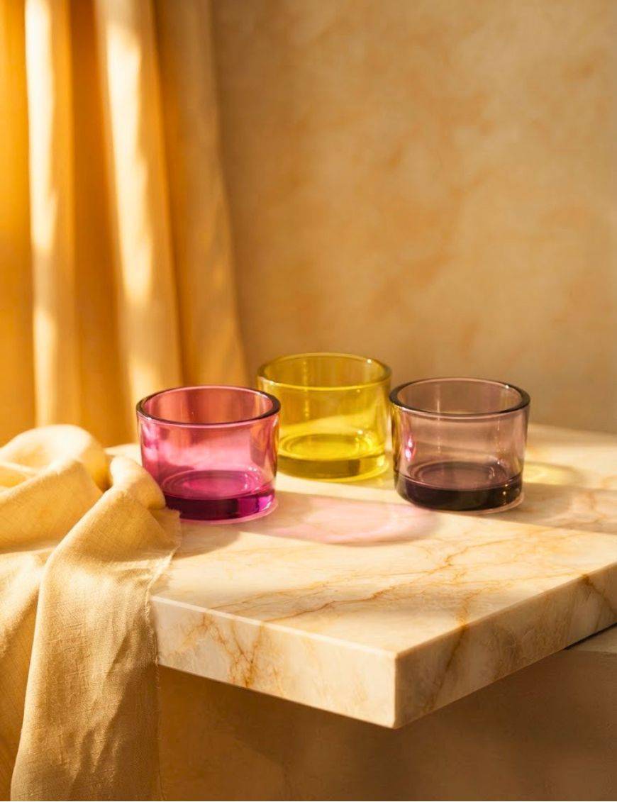 Photophore verre couleur
