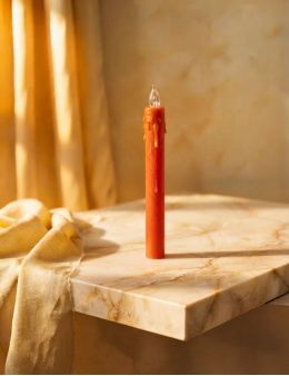 Bougie LED rouge en plastique - 21,5 cm