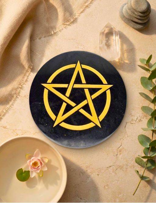 Plaque de rechargement - Shungite - Pentagramme - 8 cm