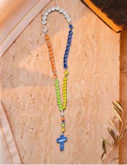 Chapelet enfant, corde et perles colorées