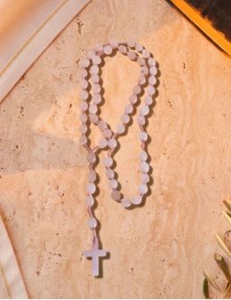 Chapelet en quartz rose, pierres fines 6 mm
