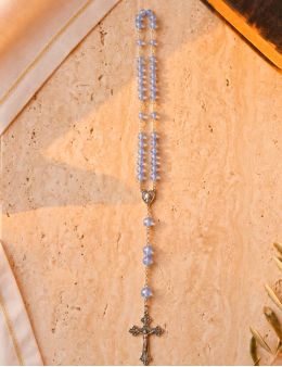 Chapelet Échelle du paradis, perles bleues et boîte