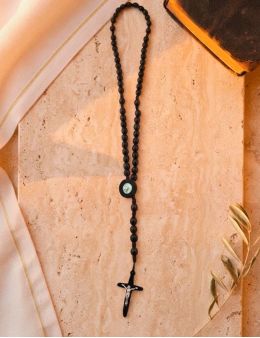 Chapelet dominicain bois, perles ovales sur corde