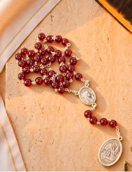 Chapelet de saint Michel, verre rouge, protection