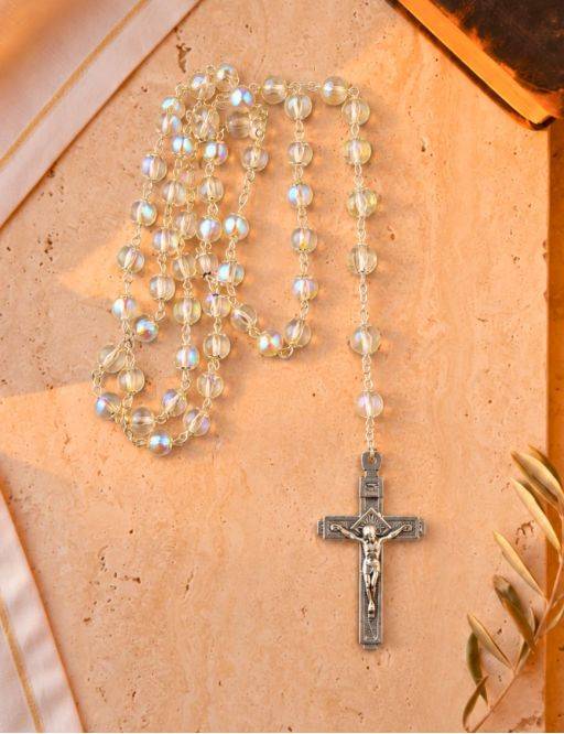 Chapelet Chaine - Crucifix - Perles Cristal