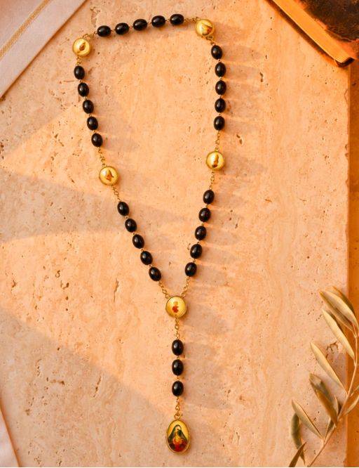 Chapelet - 5 plaies - Noir