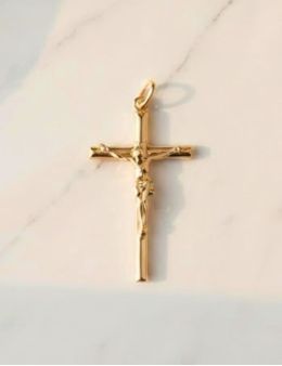 Crucifix plaqué or rodhié