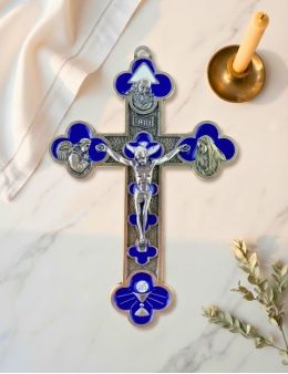 Crucifix métal couleurs 13cm TERZO MILLENNIO