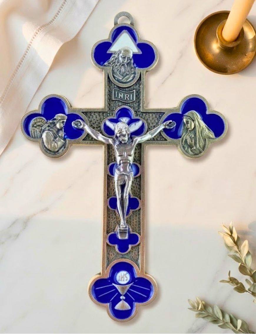 Crucifix métal couleurs 13cm TERZO MILLENNIO