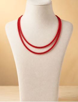 Collier/Chaîne métal - 60 cm - Rouge