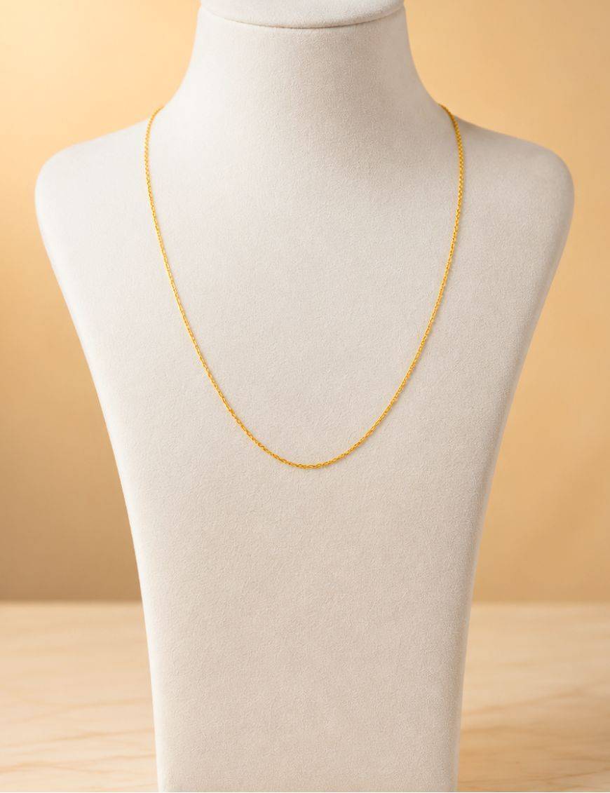 Chaîne en plaqué or - Maillon 1 mm - Longueur 45 cm
