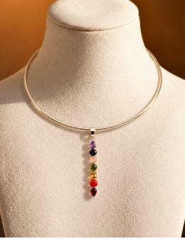 Pendentif argent 7 chakras