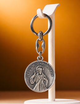 Porte-clé Jésus Miséricordieux - Acier