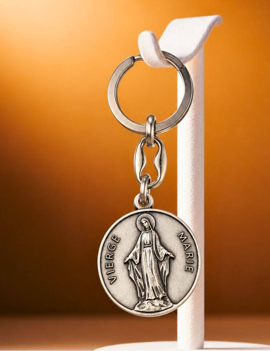 Porte-clé Acier - Vierge Marie 