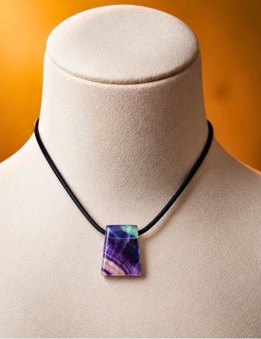 Pendentif Fluorite forme trapèze
