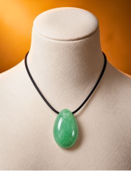 Collier corde et pierres forme goutte - Aventurine