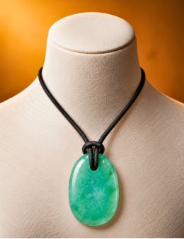 Collier corde et pendentif Aventurine ovale
