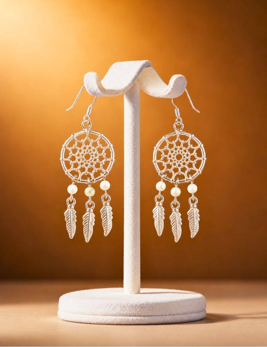 Lot boucles d'oreilles et Pendentif - Blanc - Argent