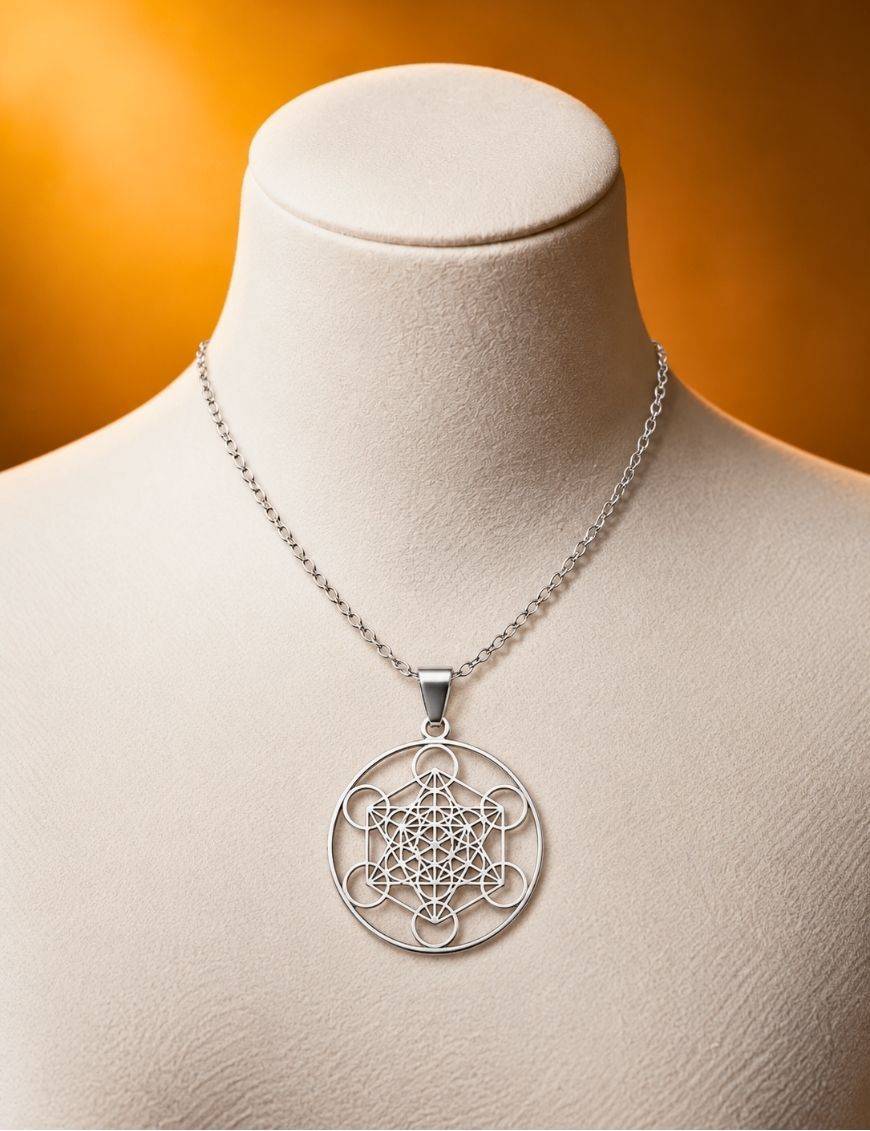 Pendentif Cube de Métatron acier inox 25 mm | Protection