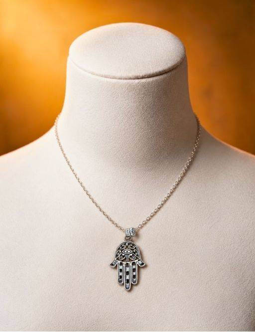 Pendentif Khasma argent 925 | Amulette mauvais œil