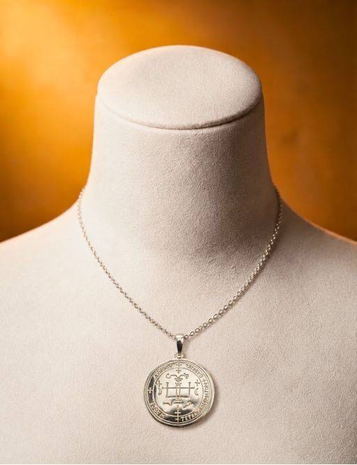 Pendentif médaille Archange Gabriel - argent 925 - 3 cm