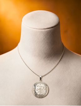 Pendentif médaille Archange Michael / Saint Michel - argent 925 - 3 cm
