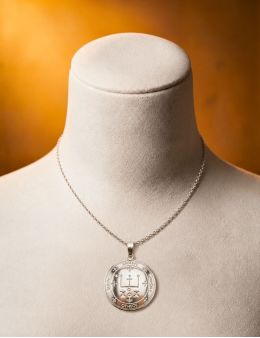 Pendentif médaille Archange Raphael - argent 925 - 3 cm