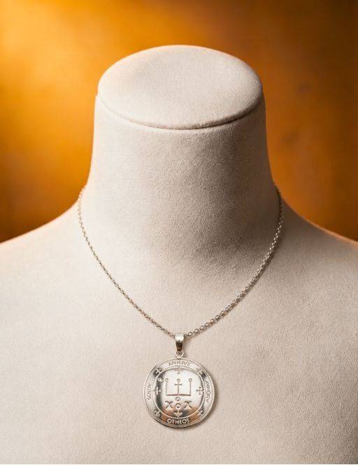 Pendentif médaille Archange Raphael - argent 925 - 3 cm