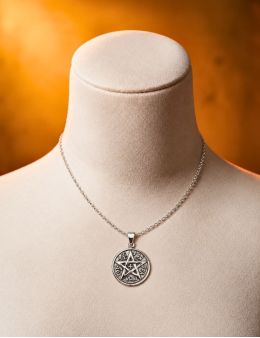 Pendentif pentagramme Argent - Plein