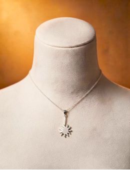 Pendentif métal argenté pour donut - Soleil