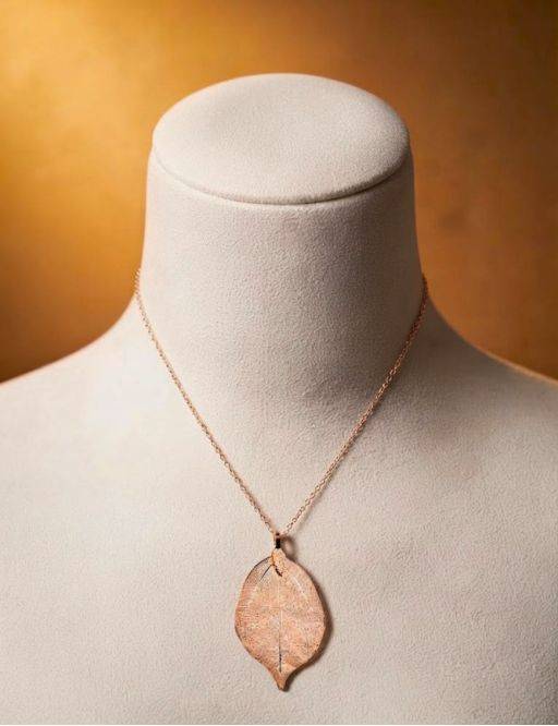 Pendentif Feuille acier inoxydable