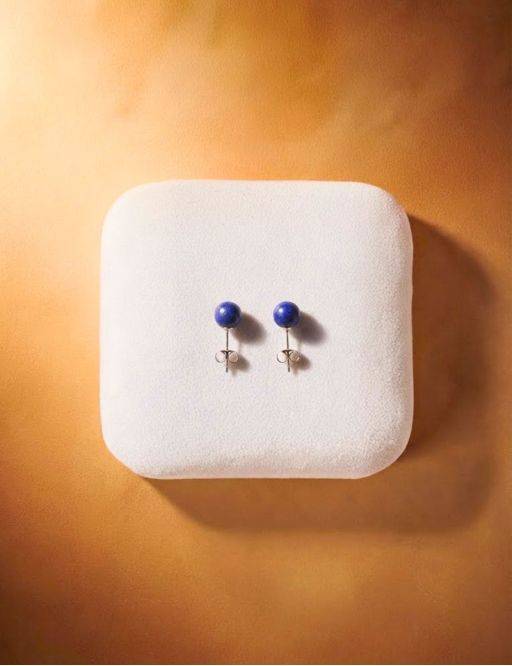 Boucles d'oreilles perle 6mm - Lapis lazuli