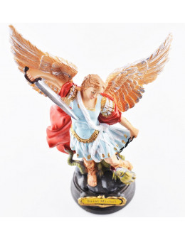 Statue résine peinte à la main St Michel