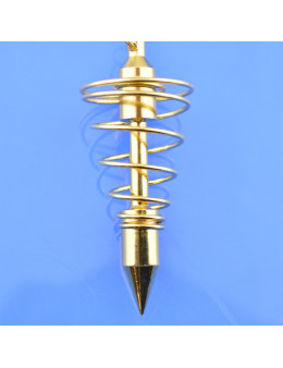 Pendule métal spiral doré avec chaîne dorée