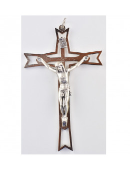 Croix en métal 12 cm avec Christ 