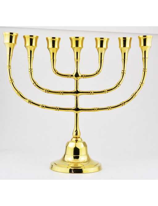 Ménorah ou chandelier 7 branches en bronze 25 cm Ménorah ou chandelier 7 branches en bronze 25 cm