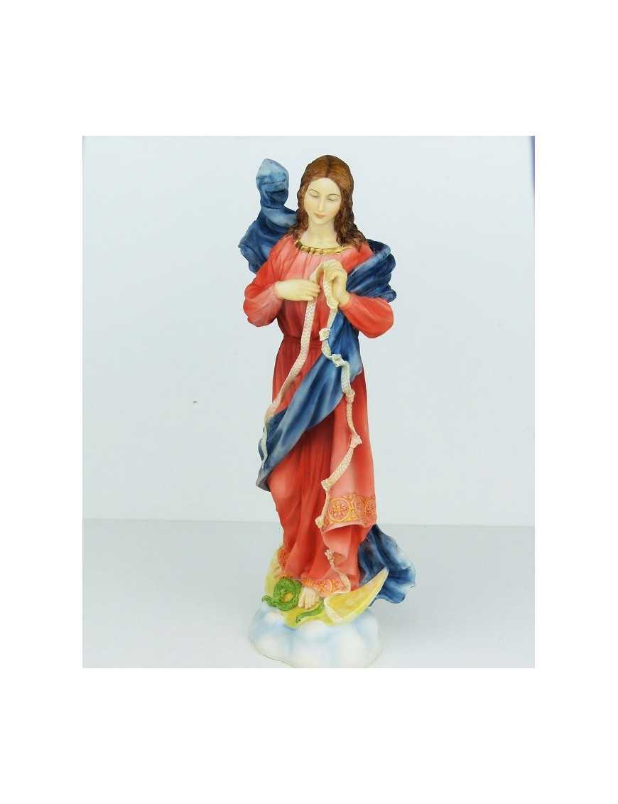Statue résine pleine Marie qui défait les noeuds 30cm