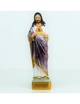 Statue Sacré Coeur de Jésus en résine peinte