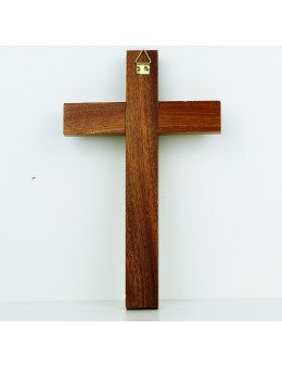 Crucifix avec double bois et métal 20 cm